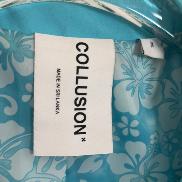COLLUSION Unisex Oversized Blazer in Turquoise Sz 3XL - Picture 2 of 9